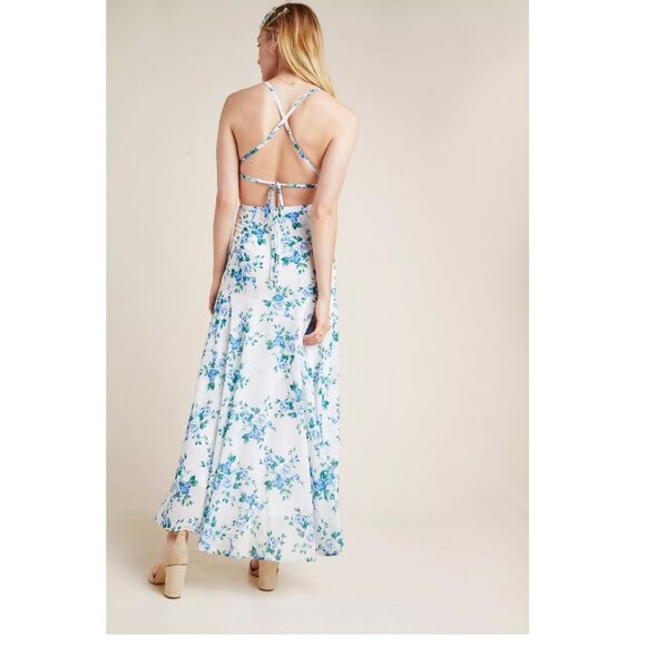 Anthropologie YUMI KIM Love Letter Floral Cut-out Maxi Dress White Size XL - Picture 4 of 15